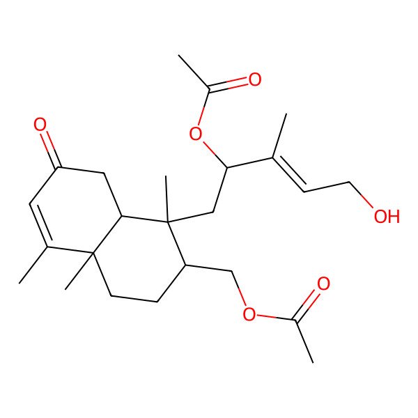 2D Structure of [(1S,2S,4aS,8aS)-1-[(E,2R)-2-acetyloxy-5-hydroxy-3-methylpent-3-enyl]-1,4a,5-trimethyl-7-oxo-3,4,8,8a-tetrahydro-2H-naphthalen-2-yl]methyl acetate