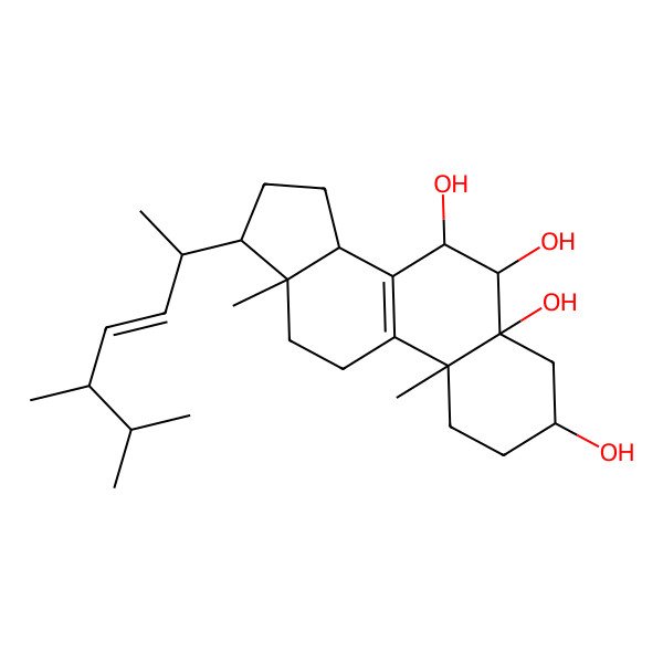 2D Structure of 17-(5,6-Dimethylhept-3-en-2-yl)-10,13-dimethyl-1,2,3,4,6,7,11,12,14,15,16,17-dodecahydrocyclopenta[a]phenanthrene-3,5,6,7-tetrol