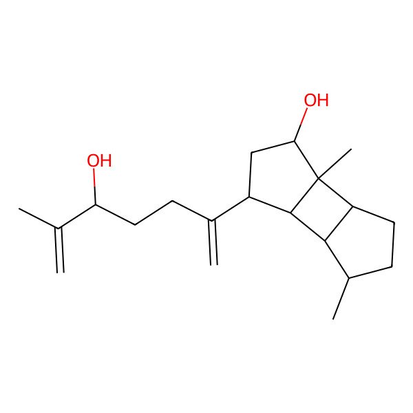 2D Structure of (1S,2R,3R,5R,6R,7R,8R)-5-[(5R)-5-hydroxy-6-methylhepta-1,6-dien-2-yl]-2,8-dimethyltricyclo[5.3.0.02,6]decan-3-ol