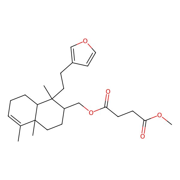 2D Structure of 4-O-[[(1R,2R,4aR,8aR)-1-[2-(furan-3-yl)ethyl]-1,4a,5-trimethyl-2,3,4,7,8,8a-hexahydronaphthalen-2-yl]methyl] 1-O-methyl butanedioate