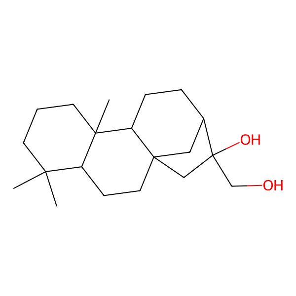 2D Structure of (1R,4S,9S,10S,13S,14S)-14-(hydroxymethyl)-5,5,9-trimethyltetracyclo[11.2.1.01,10.04,9]hexadecan-14-ol