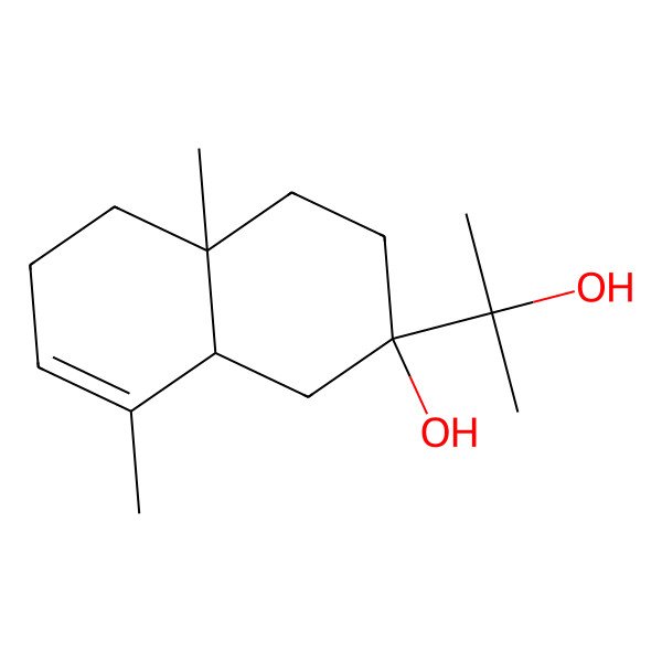 2D Structure of (7beta)-3-Eudesmene-7,11-diol (7b-hydroxy-7-epi-a-eudesmol))