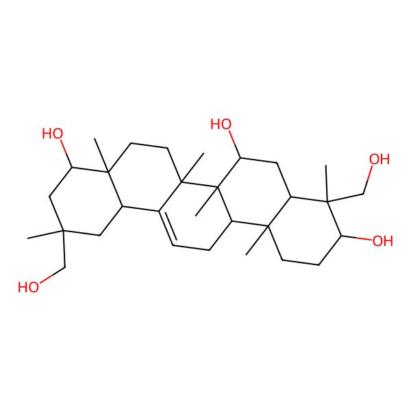 2D Structure of (7beta)-7,29-dihydroxysoyasapogenol B