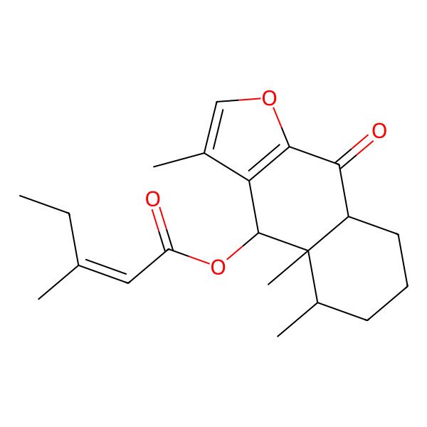 2D Structure of [(4S,4aR,5S,8aR)-3,4a,5-trimethyl-9-oxo-4,5,6,7,8,8a-hexahydrobenzo[f][1]benzofuran-4-yl] (E)-3-methylpent-2-enoate