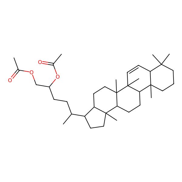 2D Structure of [(2R,5R)-5-[(3R,3aS,5aR,5bR,7aS,11aR,11bR,13aR,13bS)-5a,5b,8,8,11a,13b-hexamethyl-1,2,3,3a,4,5,7a,9,10,11,11b,12,13,13a-tetradecahydrocyclopenta[a]chrysen-3-yl]-2-acetyloxyhexyl] acetate