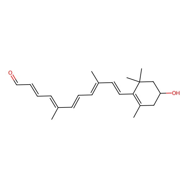 2D Structure of (2E,4Z,6E,8E,10E)-11-[(4R)-4-hydroxy-2,6,6-trimethylcyclohexen-1-yl]-5,9-dimethylundeca-2,4,6,8,10-pentaenal