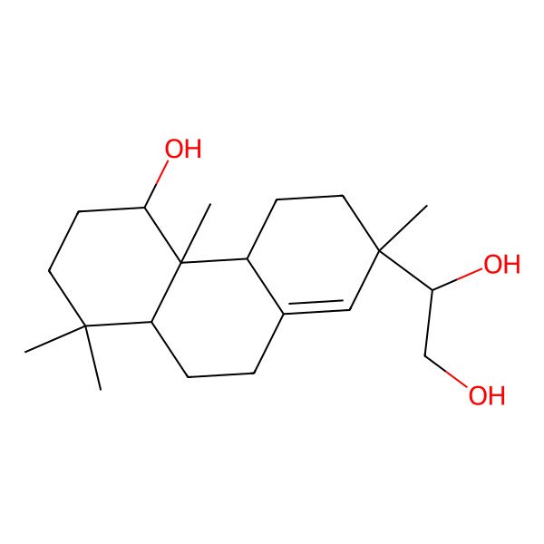 2D Structure of (1R)-1-[(2S,4aR,4bR,5R,8aR)-5-hydroxy-2,4b,8,8-tetramethyl-4,4a,5,6,7,8a,9,10-octahydro-3H-phenanthren-2-yl]ethane-1,2-diol