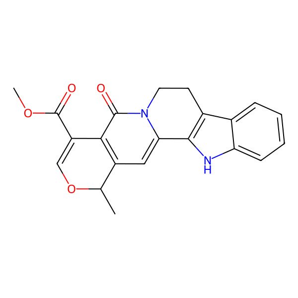 2D Structure of Methyl 19-methyl-14-oxo-18-oxa-3,13-diazapentacyclo[11.8.0.02,10.04,9.015,20]henicosa-1(21),2(10),4,6,8,15(20),16-heptaene-16-carboxylate