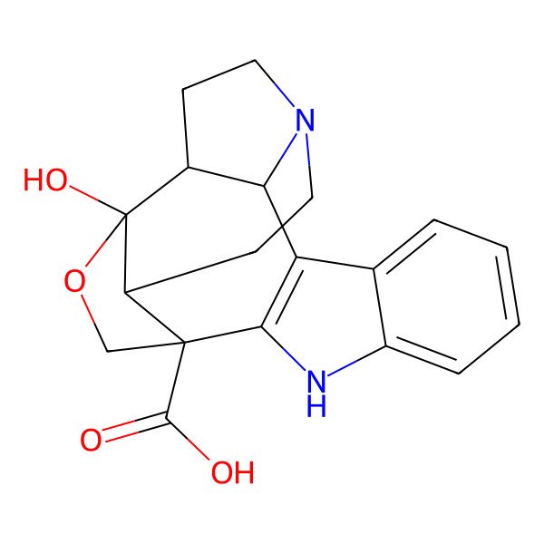 2D Structure of (2R,3S,10S,13S)-10-hydroxy-11-oxa-6,15-diazahexacyclo[12.7.0.02,6.03,10.09,13.016,21]henicosa-1(14),16,18,20-tetraene-13-carboxylic acid