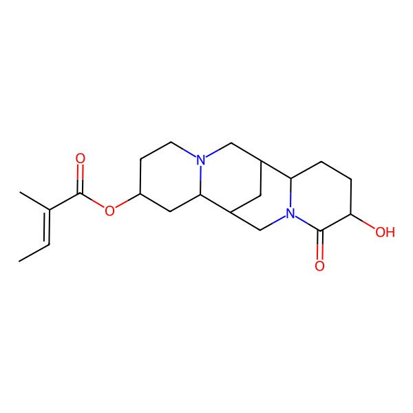 2D Structure of [(1R,2S,4S,9S,10R,13S)-13-hydroxy-14-oxo-7,15-diazatetracyclo[7.7.1.02,7.010,15]heptadecan-4-yl] (E)-2-methylbut-2-enoate