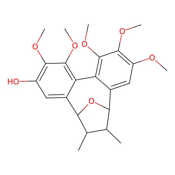 2D Structure of 5,6,9,10,11-Pentamethoxy-15,16-dimethyl-17-oxatetracyclo[12.2.1.02,7.08,13]heptadeca-2,4,6,8,10,12-hexaen-4-ol