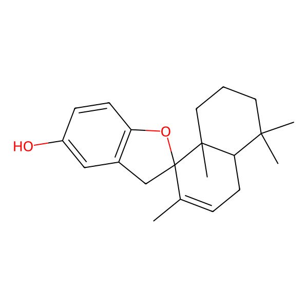 2D Structure of (4aR,8S,8aR)-4,4,7,8a-tetramethylspiro[2,3,4a,5-tetrahydro-1H-naphthalene-8,2'-3H-1-benzofuran]-5'-ol