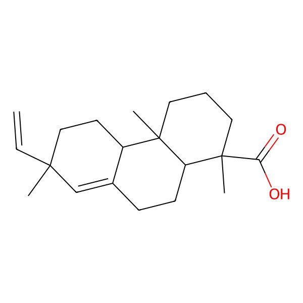 2D Structure of (1S,4aS,4bR,7S,10aR)-7-ethenyl-1,4a,7-trimethyl-3,4,4b,5,6,9,10,10a-octahydro-2H-phenanthrene-1-carboxylic acid