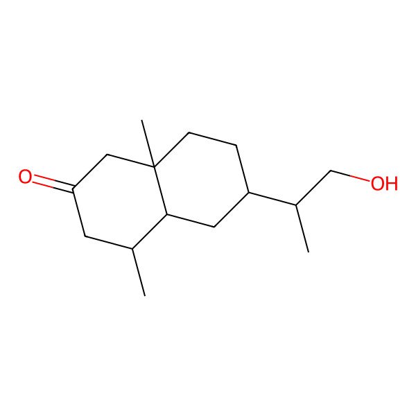 2D Structure of (4R,4aS,6S,8aS)-6-[(2S)-1-hydroxypropan-2-yl]-4,8a-dimethyl-1,3,4,4a,5,6,7,8-octahydronaphthalen-2-one