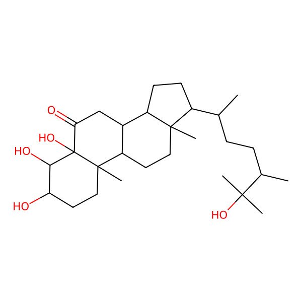 2D Structure of (3S,4S,5R,8S,9S,10R,13R,14S,17R)-3,4,5-trihydroxy-17-[(2R,5S)-6-hydroxy-5,6-dimethylheptan-2-yl]-10,13-dimethyl-2,3,4,7,8,9,11,12,14,15,16,17-dodecahydro-1H-cyclopenta[a]phenanthren-6-one