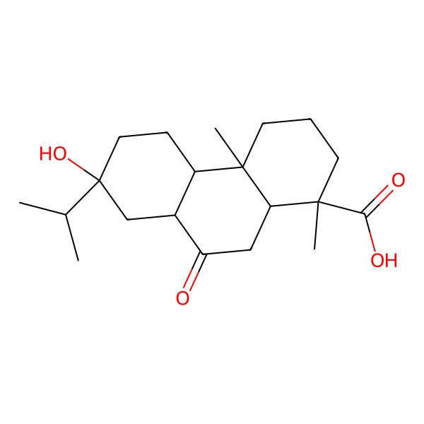 2D Structure of (1S,4aR,4bS,7R,8aS,10aR)-7-hydroxy-1,4a-dimethyl-9-oxo-7-propan-2-yl-2,3,4,4b,5,6,8,8a,10,10a-decahydrophenanthrene-1-carboxylic acid