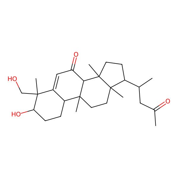 2D Structure of 3-Hydroxy-4-(hydroxymethyl)-4,9,13,14-tetramethyl-17-(4-oxopentan-2-yl)-1,2,3,8,10,11,12,15,16,17-decahydrocyclopenta[a]phenanthren-7-one