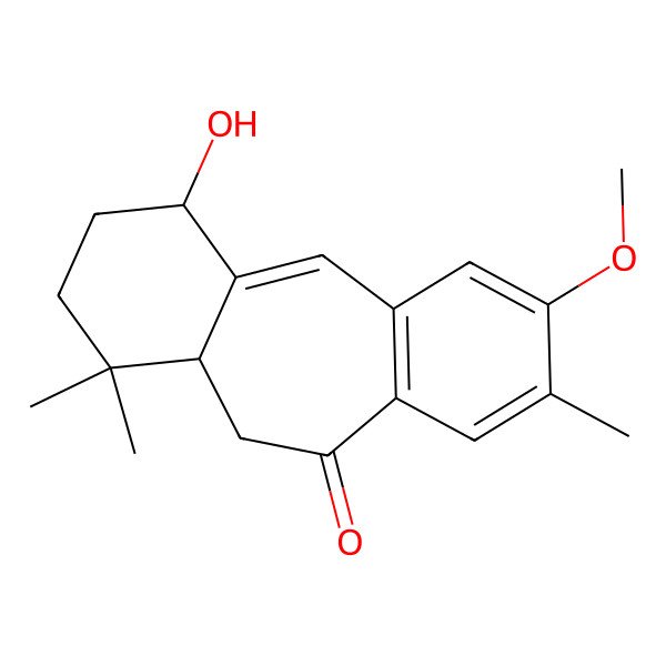 2D Structure of (11R,15R)-15-hydroxy-5-methoxy-6,12,12-trimethyltricyclo[9.4.0.03,8]pentadeca-1,3(8),4,6-tetraen-9-one