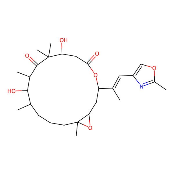 2D Structure of 7,11-Dihydroxy-8,8,10,12,16-pentamethyl-3-[1-(2-methyl-1,3-oxazol-4-yl)prop-1-en-2-yl]-4,17-dioxabicyclo[14.1.0]heptadecane-5,9-dione