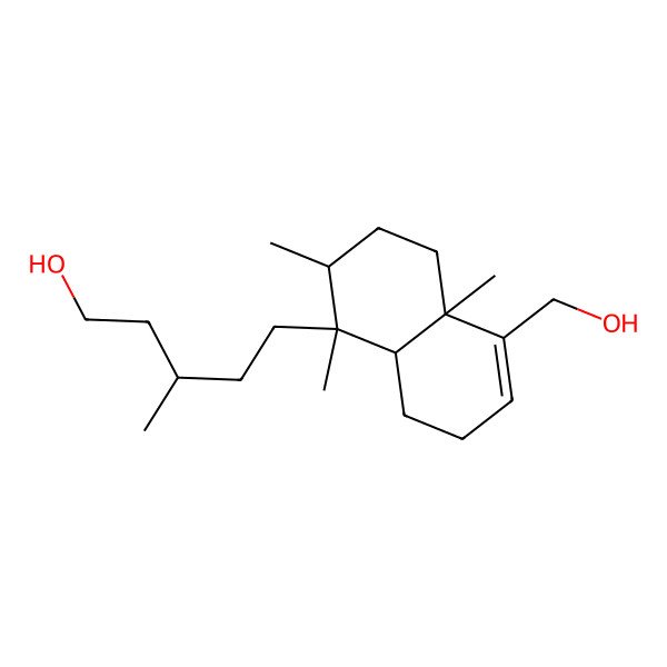 2D Structure of (3S)-5-[(1S,2R,4aS,8aR)-5-(hydroxymethyl)-1,2,4a-trimethyl-2,3,4,7,8,8a-hexahydronaphthalen-1-yl]-3-methylpentan-1-ol