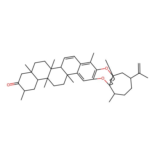 2D Structure of 6,9,12,15,18,23,31,34-Octamethyl-28-prop-1-en-2-yl-2,25-dioxaoctacyclo[24.5.3.01,26.03,24.05,22.06,19.09,18.010,15]tetratriaconta-3(24),4,20,22,33-pentaen-13-one