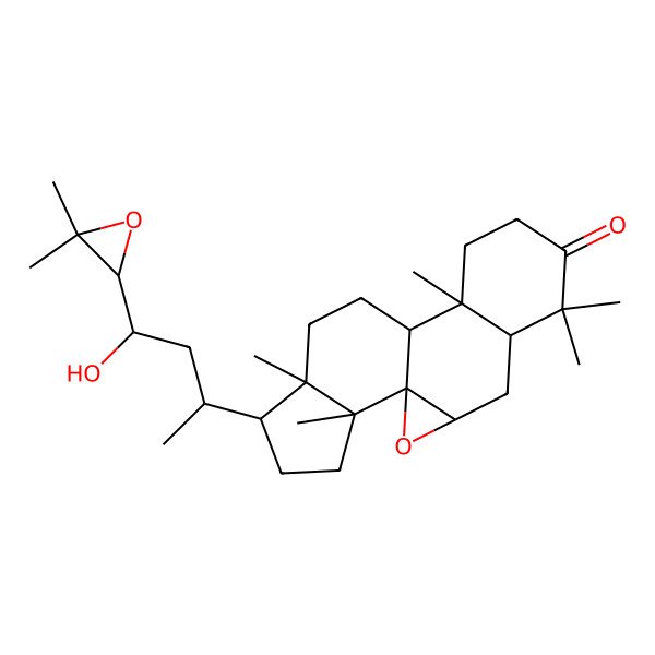 2D Structure of 15-[4-(3,3-Dimethyloxiran-2-yl)-4-hydroxybutan-2-yl]-6,6,10,14,18-pentamethyl-2-oxapentacyclo[9.7.0.01,3.05,10.014,18]octadecan-7-one