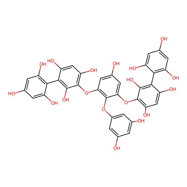 2D Structure of 2-[2-(3,5-Dihydroxyphenoxy)-5-hydroxy-3-[2,4,6-trihydroxy-3-(2,4,6-trihydroxyphenyl)phenoxy]phenoxy]-4-(2,4,6-trihydroxyphenyl)benzene-1,3,5-triol