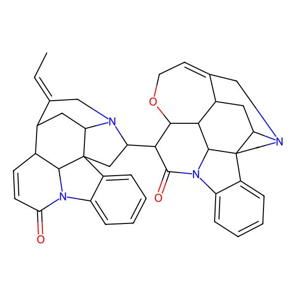 2D Structure of 15-(14-ethylidene-9-oxo-8,16-diazahexacyclo[11.5.2.11,8.02,7.016,19.012,21]henicosa-2,4,6,10-tetraen-17-yl)-4a,5,5a,7,8,13a,15,15a,15b,16-decahydro-2H-4,6-methanoindolo[3,2,1-ij]oxepino[2,3,4-de]pyrrolo[2,3-h]quinolin-14-one