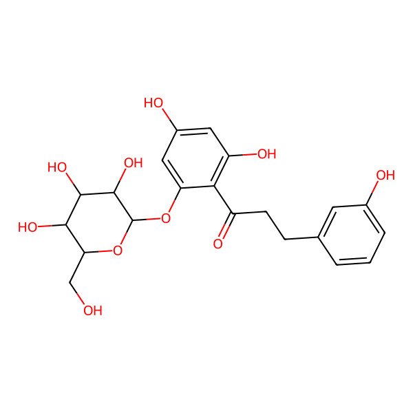 2D Structure of 1-[2,4-dihydroxy-6-[(2S,3R,4S,5S,6R)-3,4,5-trihydroxy-6-(hydroxymethyl)oxan-2-yl]oxyphenyl]-3-(3-hydroxyphenyl)propan-1-one