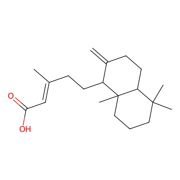 2D Structure of 5-[(1R,4aR,8aR)-5,5,8a-trimethyl-2-methylidene-3,4,4a,6,7,8-hexahydro-1H-naphthalen-1-yl]-3-methylpent-2-enoic acid