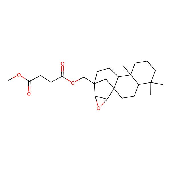 2D Structure of 1-O-methyl 4-O-[[(1S,4R,9R,10S,13S,14R,16S)-5,5,9-trimethyl-15-oxapentacyclo[11.3.1.01,10.04,9.014,16]heptadecan-13-yl]methyl] butanedioate