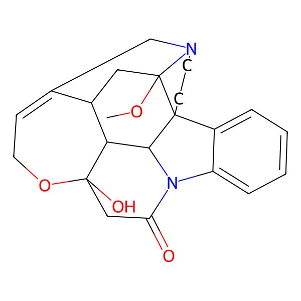 2D Structure of 15a-hydroxy-5a-methoxy-4a,5,7,8,13a,15,15b,16-octahydro-2H-4,6-methanoindolo[3,2,1-ij]oxepino[2,3,4-de]pyrrolo[2,3-h]quinolin-14-one