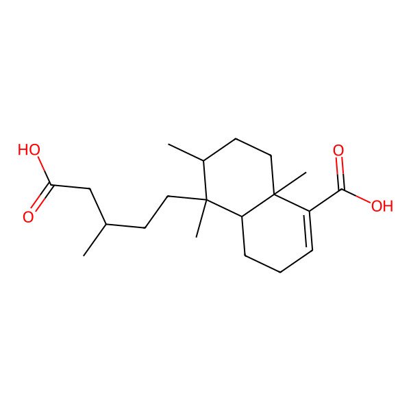 2D Structure of (4aS,5S,6R,8aR)-5-[(3R)-4-carboxy-3-methylbutyl]-5,6,8a-trimethyl-3,4,4a,6,7,8-hexahydronaphthalene-1-carboxylic acid