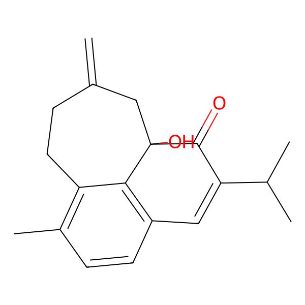 2D Structure of 1-Hydroxy-8-methyl-12-methylidene-3-propan-2-yltricyclo[7.4.1.05,14]tetradeca-3,5(14),6,8-tetraen-2-one