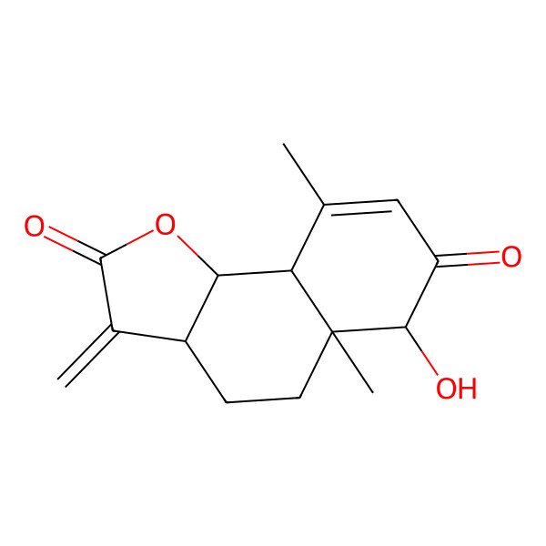 2D Structure of (3aS,5aR,6R,9aS,9bS)-6-hydroxy-5a,9-dimethyl-3-methylidene-3a,4,5,6,9a,9b-hexahydrobenzo[g][1]benzofuran-2,7-dione