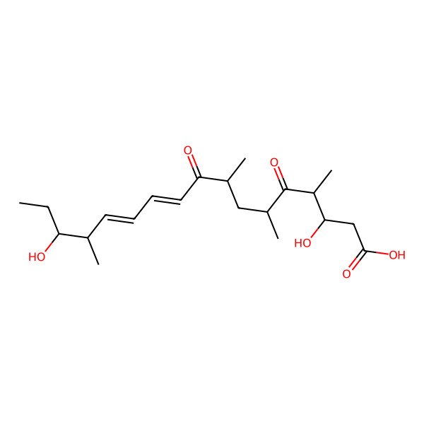 2D Structure of (3S,4S,6S,8R,10E,12E,14S,15R)-3,15-dihydroxy-4,6,8,14-tetramethyl-5,9-dioxoheptadeca-10,12-dienoic acid
