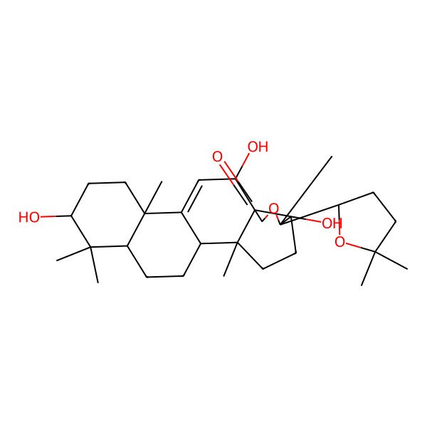2D Structure of (1R,2S,5R,6S,9R,10R,13S,16S,18R)-6-[(2R)-5,5-dimethyloxolan-2-yl]-5,10,16-trihydroxy-2,6,13,17,17-pentamethyl-7-oxapentacyclo[10.8.0.02,9.05,9.013,18]icos-11-en-8-one