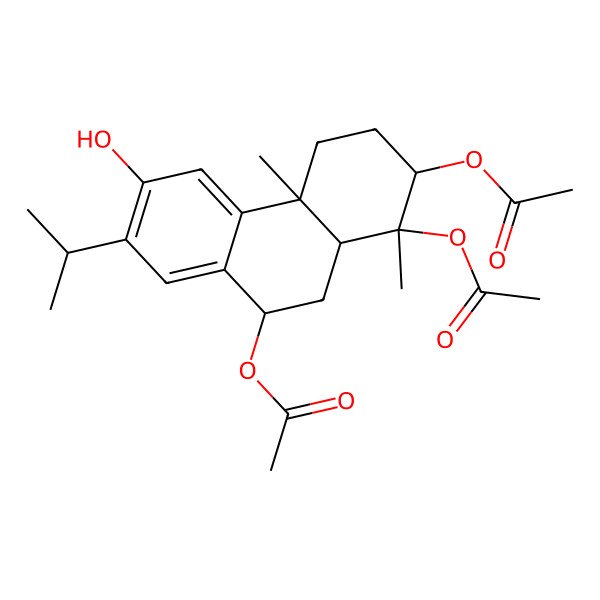 2D Structure of [(1S,2S,4aS,9S,10aS)-1,9-diacetyloxy-6-hydroxy-1,4a-dimethyl-7-propan-2-yl-2,3,4,9,10,10a-hexahydrophenanthren-2-yl] acetate