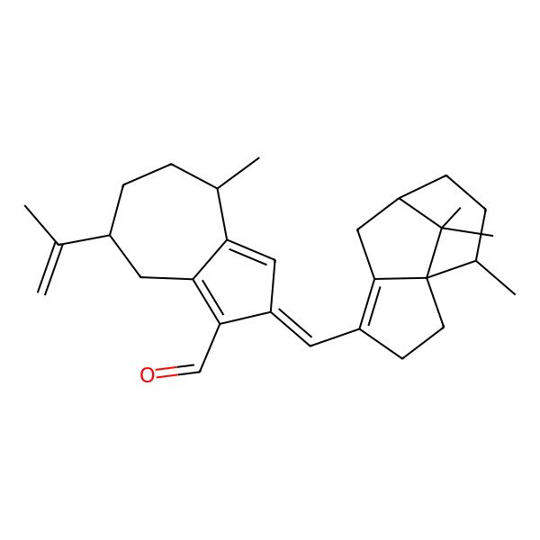 2D Structure of (2E,4R,7R)-4-methyl-7-prop-1-en-2-yl-2-[[(1R,7R,10R)-10,11,11-trimethyl-4-tricyclo[5.3.1.01,5]undec-4-enyl]methylidene]-5,6,7,8-tetrahydro-4H-azulene-1-carbaldehyde