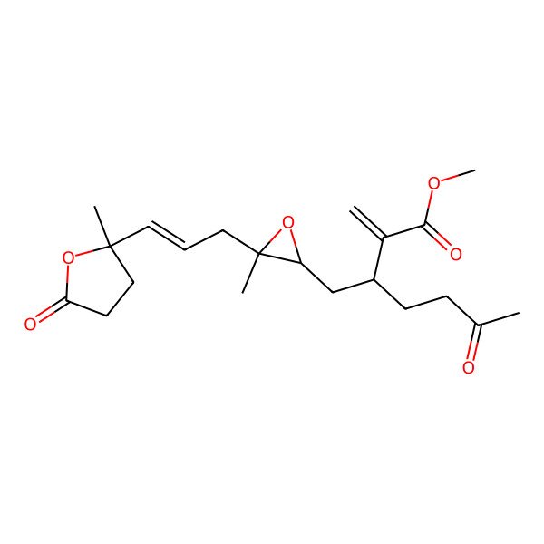 2D Structure of methyl (3R)-2-methylidene-3-[[(2S,3S)-3-methyl-3-[3-[(2R)-2-methyl-5-oxooxolan-2-yl]prop-2-enyl]oxiran-2-yl]methyl]-6-oxoheptanoate