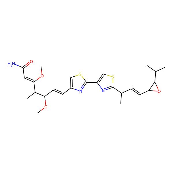 2D Structure of 3,5-Dimethoxy-4-methyl-7-[2-[2-[4-(3-propan-2-yloxiran-2-yl)but-3-en-2-yl]-1,3-thiazol-4-yl]-1,3-thiazol-4-yl]hepta-2,6-dienamide