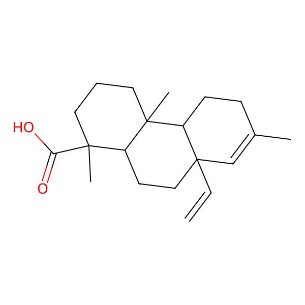 2D Structure of (1R,4aS,4bR,8aS,10aS)-8a-ethenyl-1,4a,7-trimethyl-3,4,4b,5,6,9,10,10a-octahydro-2H-phenanthrene-1-carboxylic acid