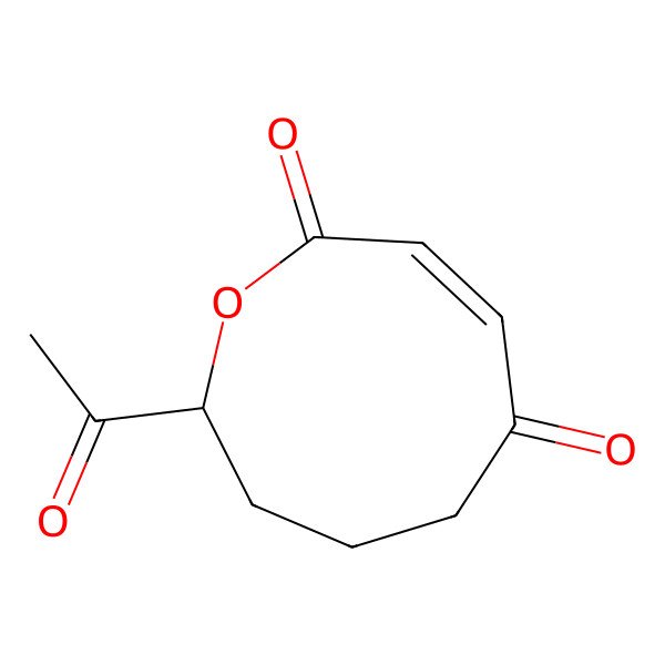 2D Structure of (7E)-2-acetyl-2,3,4,5-tetrahydrooxonine-6,9-dione