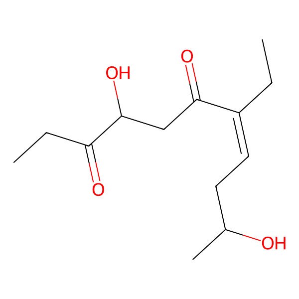 2D Structure of (7E)-7-ethyl-4,10-dihydroxy-7-undecene-3,6-dione