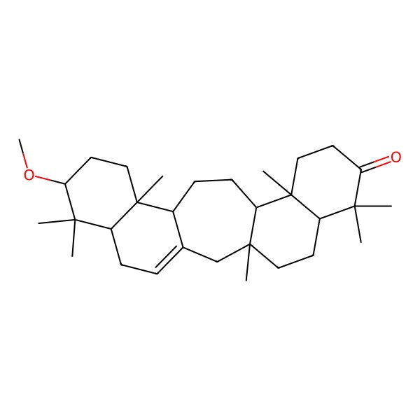 2D Structure of (3S,6R,11R,12S,15S,16R,19R,21R)-19-methoxy-3,7,7,11,16,20,20-heptamethylpentacyclo[13.8.0.03,12.06,11.016,21]tricos-1(23)-en-8-one