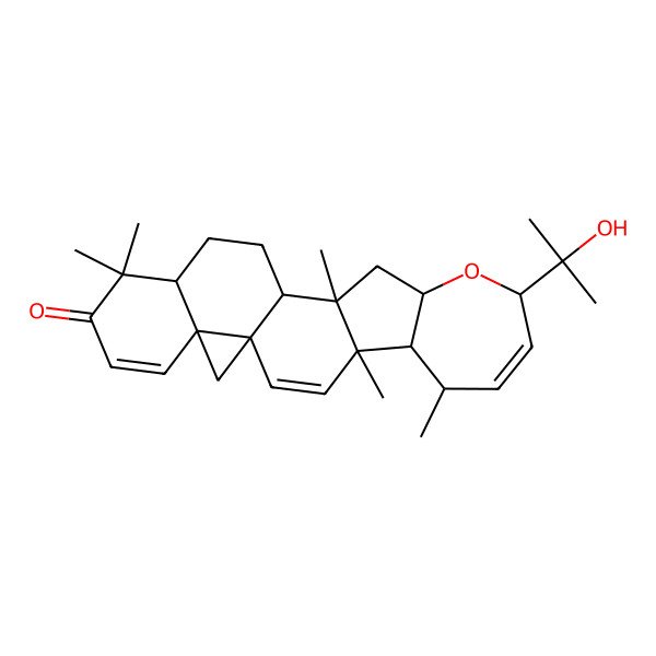 2D Structure of (1R,4R,5R,6R,9R,11S,13S,14S,17R,22S)-9-(2-hydroxypropan-2-yl)-4,6,13,18,18-pentamethyl-10-oxahexacyclo[12.9.0.01,22.04,13.05,11.017,22]tricosa-2,7,20-trien-19-one
