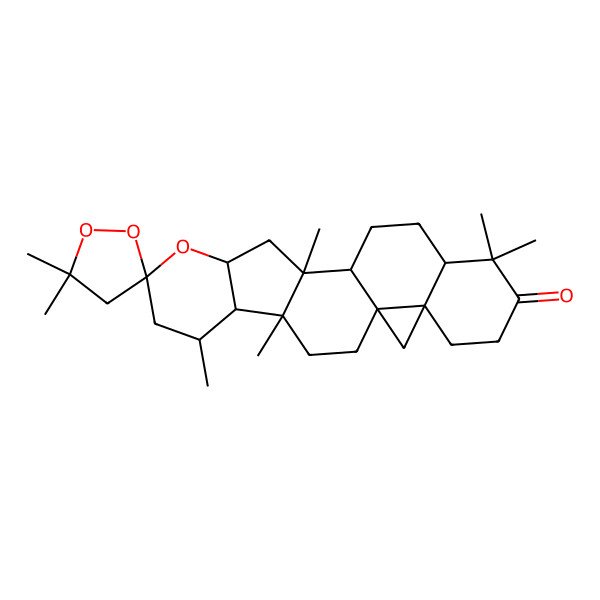 2D Structure of (1S,4R,5R,6R,8R,10S,12S,13S,16R,21R)-3',3',4,6,12,17,17-heptamethylspiro[9-oxahexacyclo[11.9.0.01,21.04,12.05,10.016,21]docosane-8,5'-dioxolane]-18-one