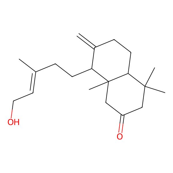 2D Structure of 8-(5-Hydroxy-3-methylpent-3-enyl)-4,4,8a-trimethyl-7-methylidene-1,3,4a,5,6,8-hexahydronaphthalen-2-one