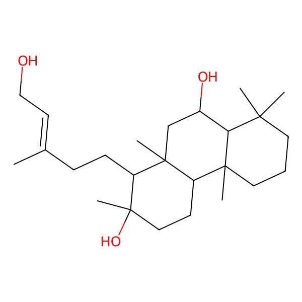 2D Structure of 1-(5-Hydroxy-3-methylpent-3-enyl)-2,4b,8,8,10a-pentamethyl-1,3,4,4a,5,6,7,8a,9,10-decahydrophenanthrene-2,9-diol