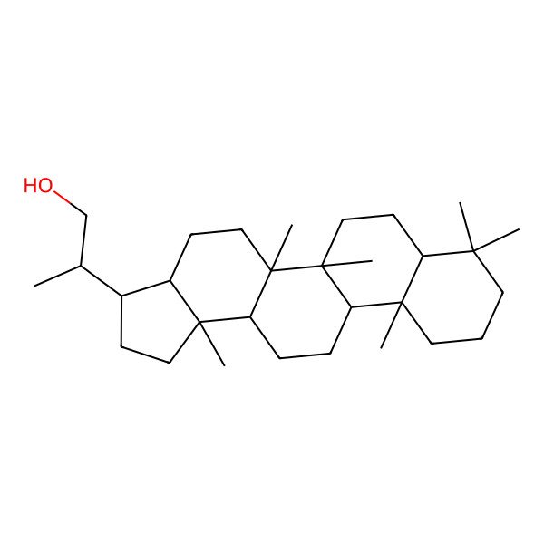 2D Structure of 2-(5a,5b,8,8,11a,13b-Hexamethyl-1,2,3,3a,4,5,6,7,7a,9,10,11,11b,12,13,13a-hexadecahydrocyclopenta[a]chrysen-3-yl)propan-1-ol